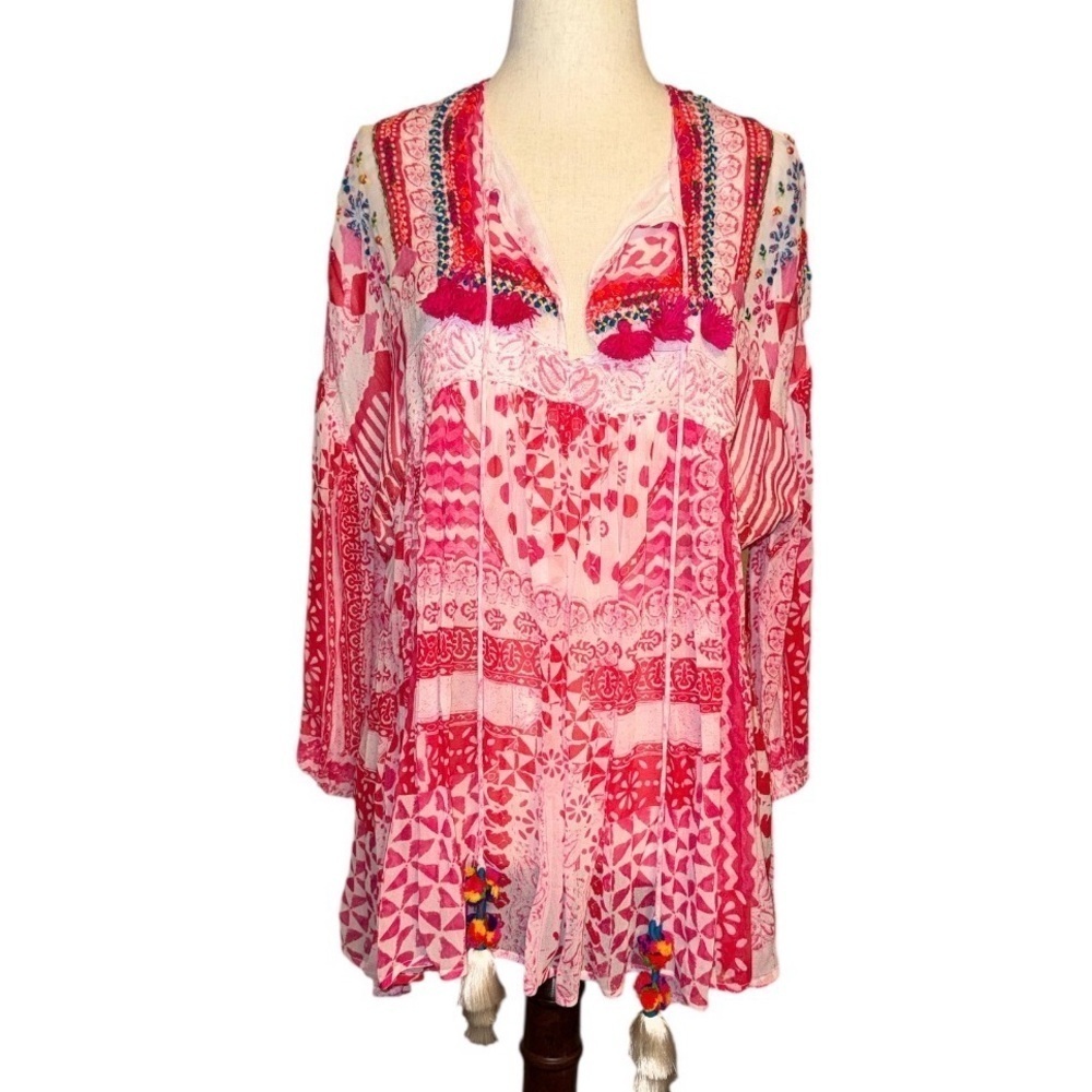 Hemant & Nandita NWT Pink Esoteric Top - Picture 3 of 5